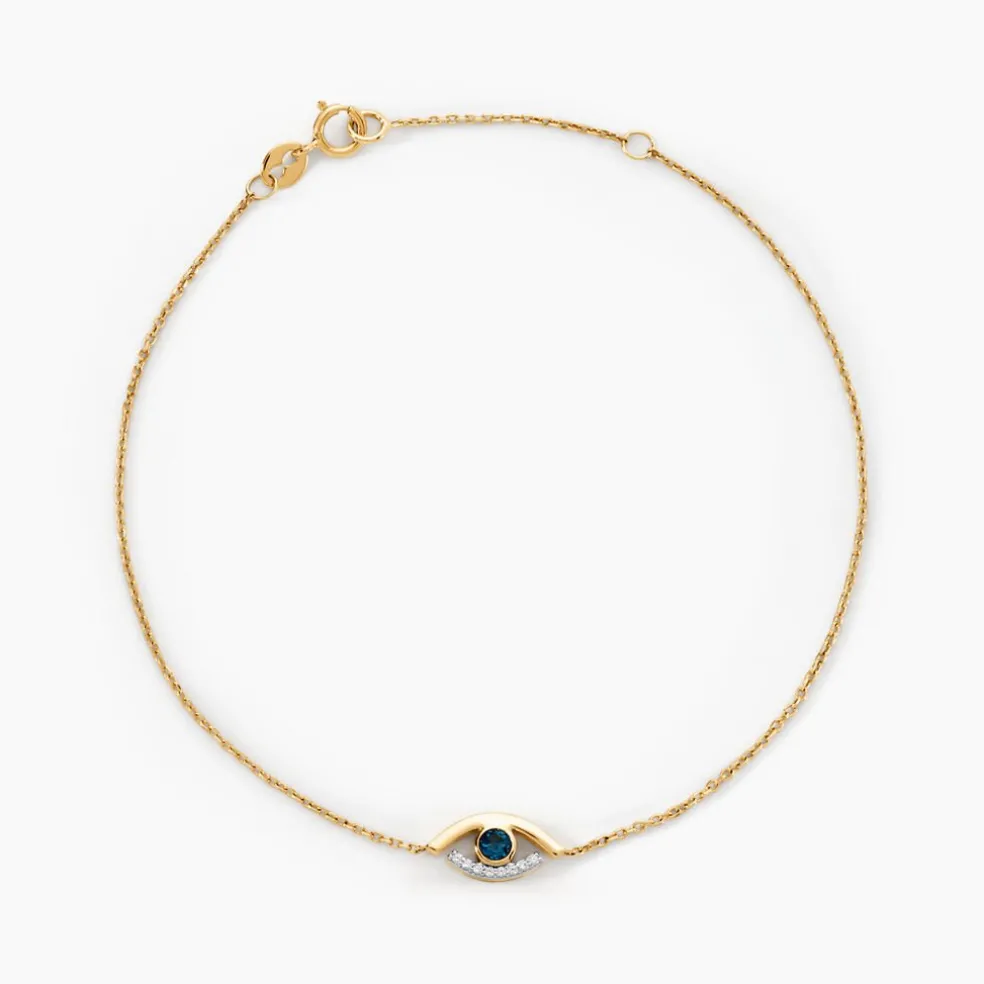 Bracelet Hajnal Or Jaune Topaze Oxyde De Zirconium