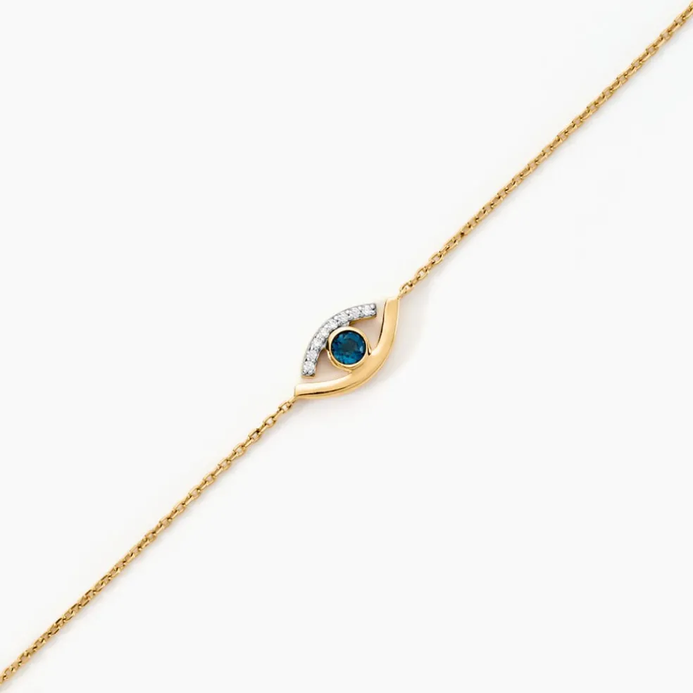 Bracelet Hajnal Or Jaune Topaze Oxyde De Zirconium
