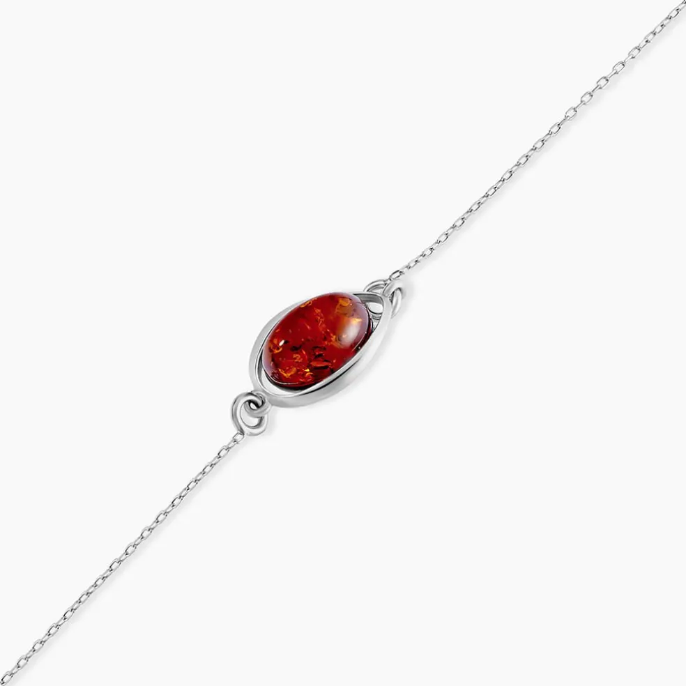Bracelet Hilda Argent Blanc Ambre