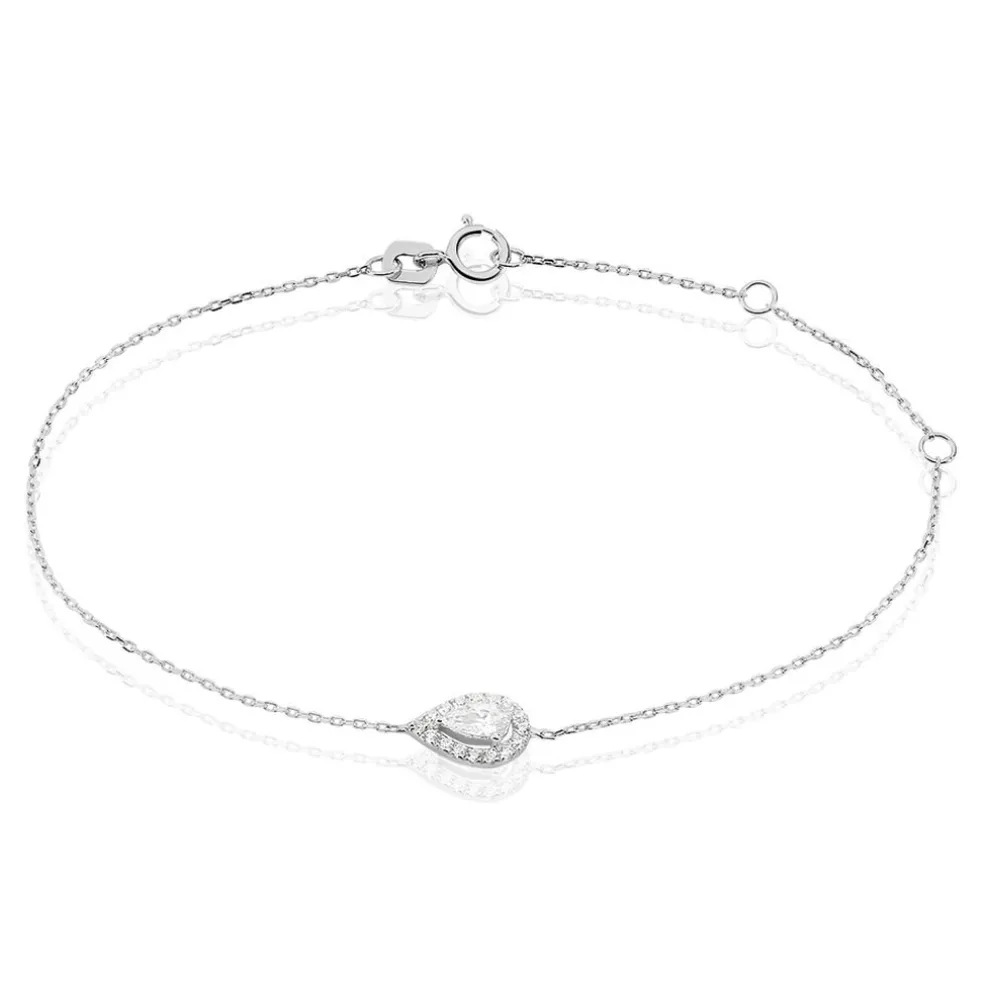 Bracelet Hildana Or Blanc Oxyde De Zirconium
