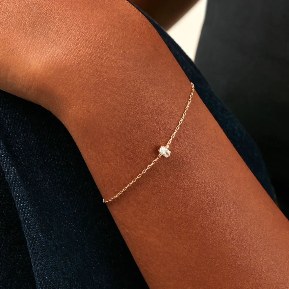 Bracelet Husam Or Jaune Oxyde De Zirconium