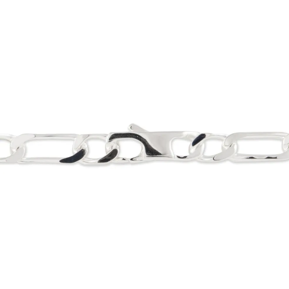 Bracelet Identité Anilo Maille Alternee 1/1 Argent Blanc
