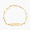 Bracelet Identité Bartolomee Maille Alternee 1/3 Or Jaune