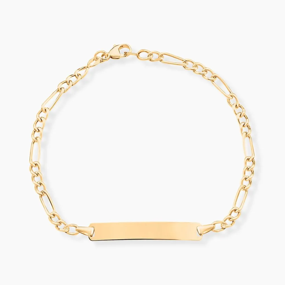 Bracelet Identité Bartolomee Maille Alternee 1/3 Or Jaune