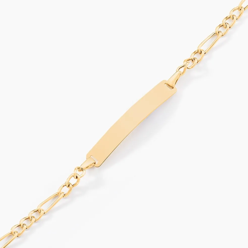 Bracelet Identité Bartolomee Maille Alternee 1/3 Or Jaune