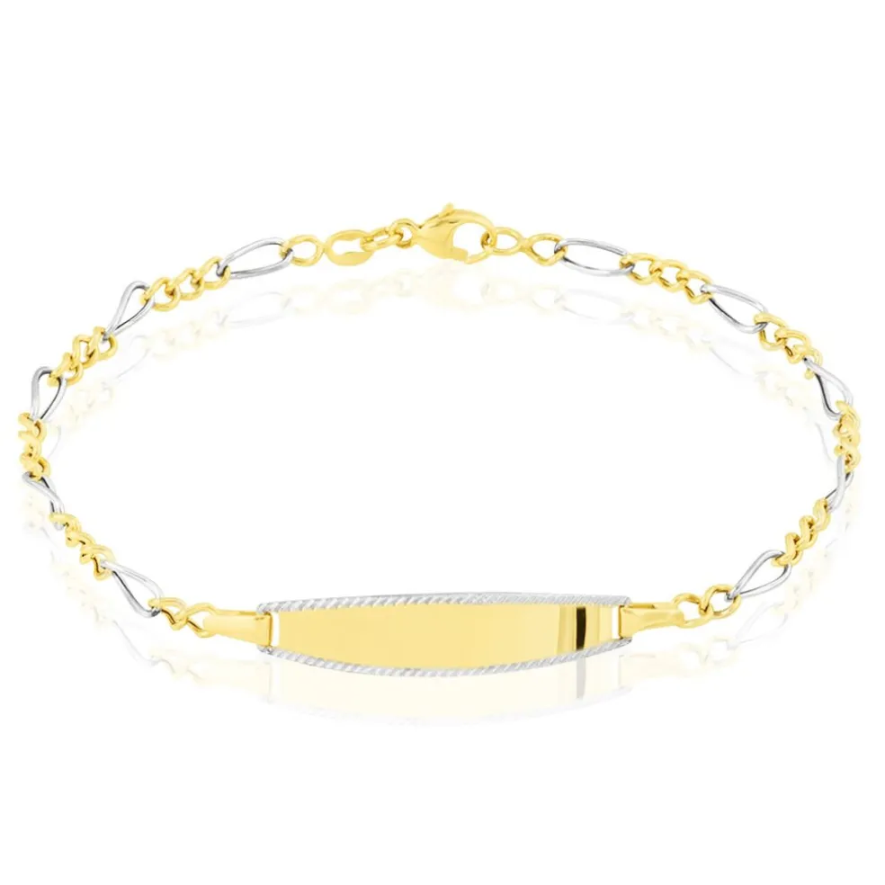 Bracelet Identité Bartolomee Maille Alternee 1/3 Or Bicolore