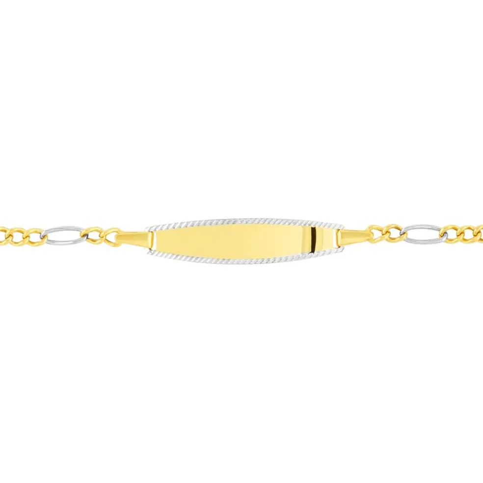 Bracelet Identité Bartolomee Maille Alternee 1/3 Or Bicolore