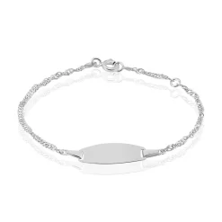 Bracelet Identité Ericka Maille Singapour Or Blanc