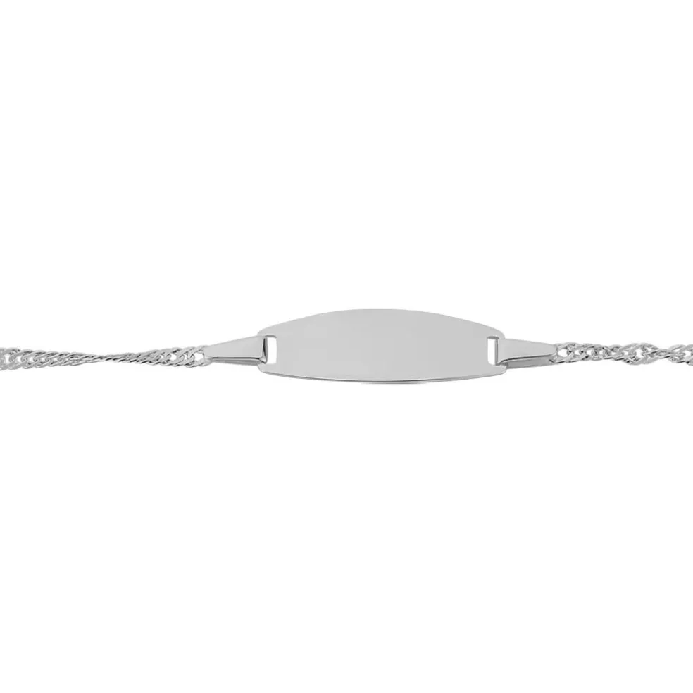 Bracelet Identité Ericka Maille Singapour Or Blanc