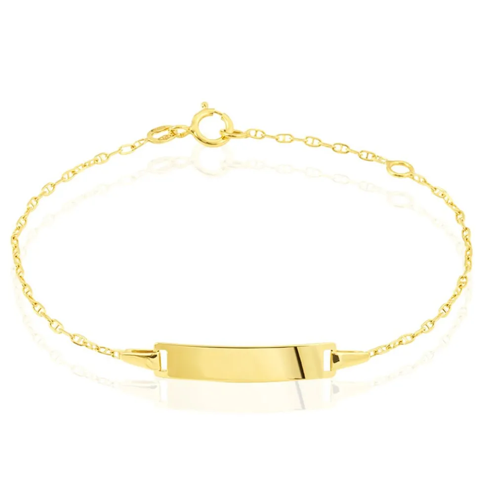 Bracelet Identité Esta Maille Forçat Or Jaune