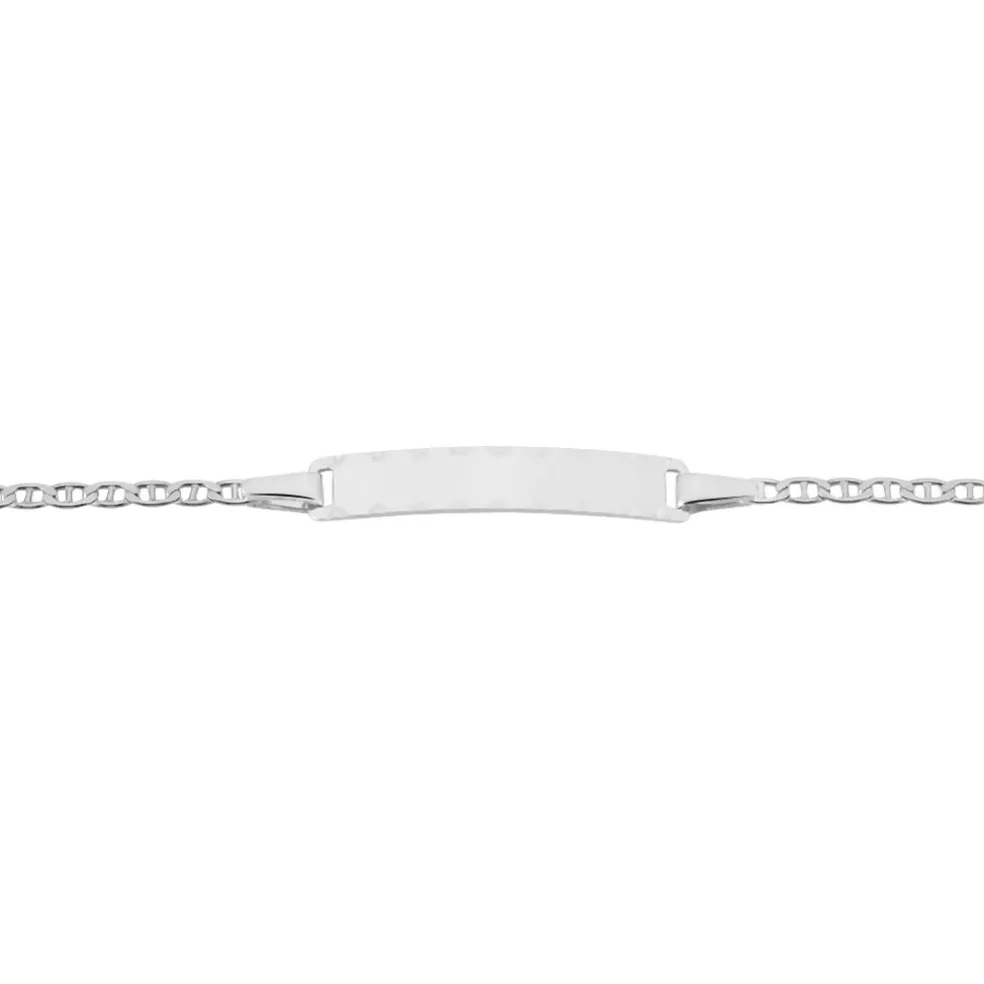 Bracelet Identité Esta Maille Forçat Or Blanc
