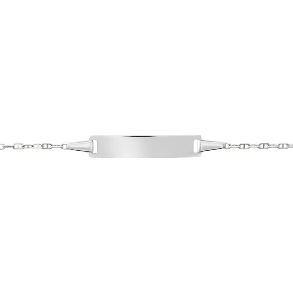 Bracelet Identité Esta Maille Forçat Or Blanc