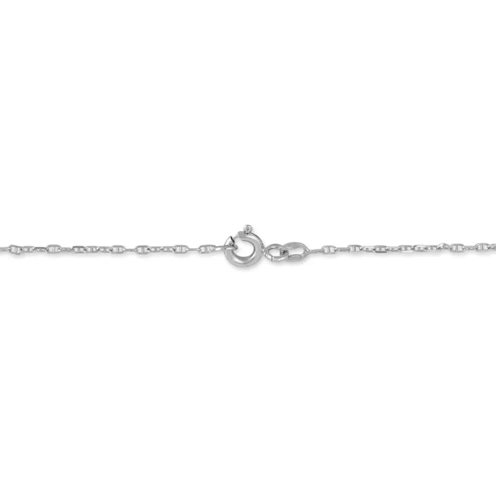 Bracelet Identité Esta Maille Forçat Or Blanc