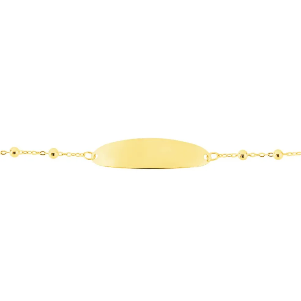 Bracelet Identité Evelina Maille Boule Or Jaune