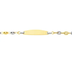Bracelet Identité Evin Maille Grain De Cafe Or Bicolore