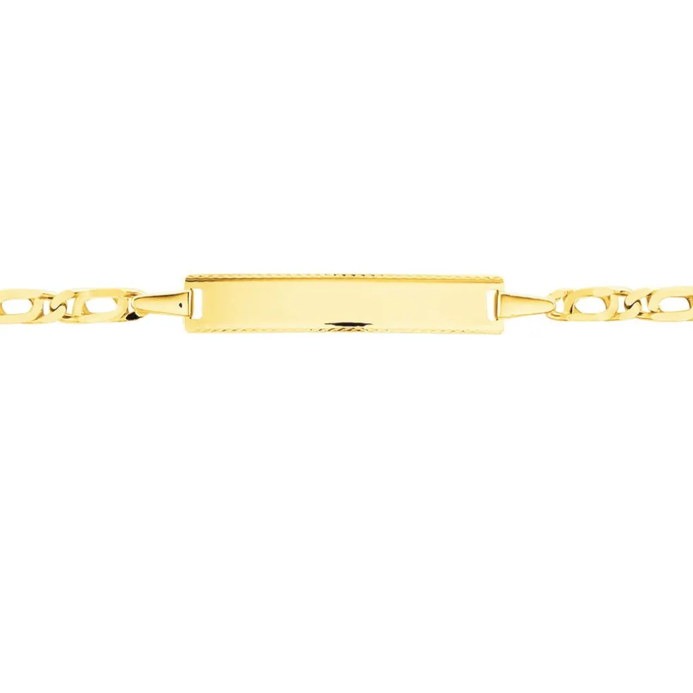 Bracelet Identité Fanelia Maille Marine Or Jaune