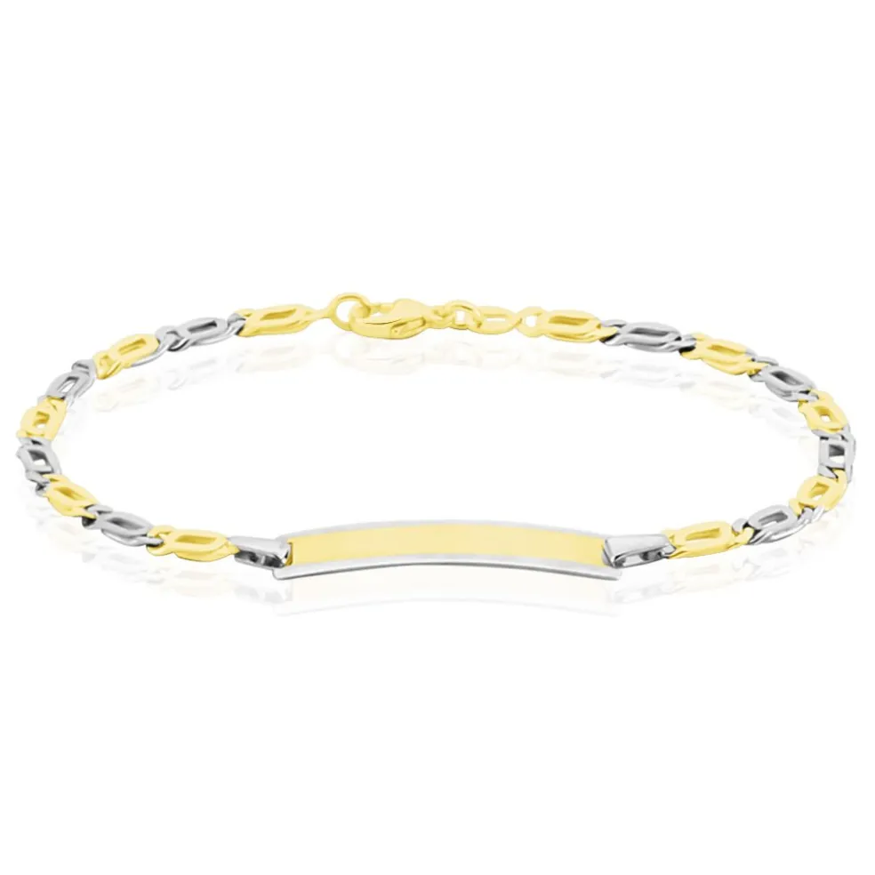 Bracelet Identité Fanelia Maille Marine Or Bicolore