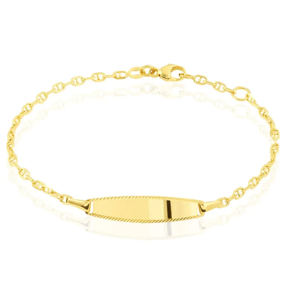 Bracelet Identité Fanelia Maille Marine Or Jaune