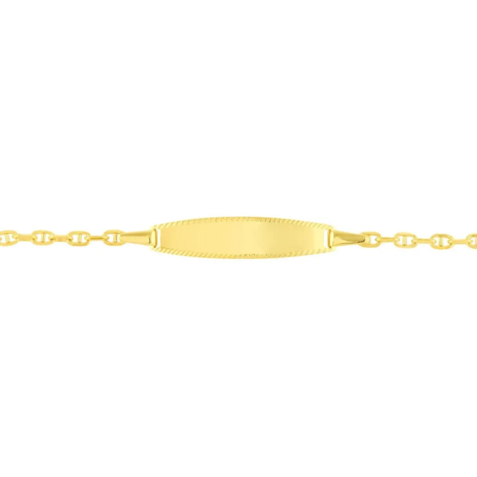 Bracelet Identité Fanelia Maille Marine Or Jaune