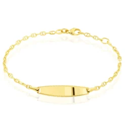 Bracelet Identité Fanelia Maille Marine Or Jaune