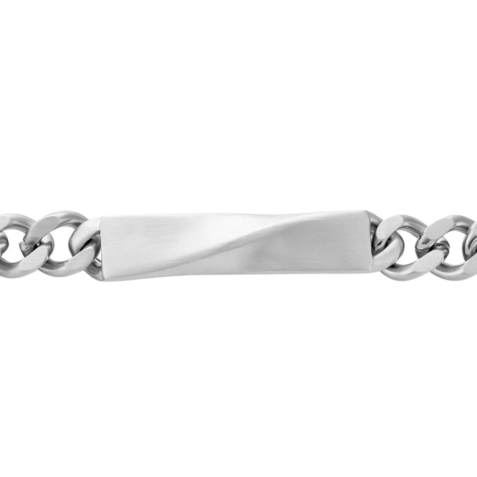 Bracelet Identitée Alfons Acier Blanc