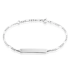 Bracelet Identite Bebe Or Blanc Bartolomee