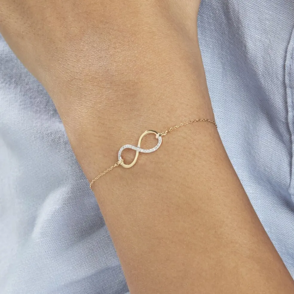 Bracelet Infino Or Jaune Diamant