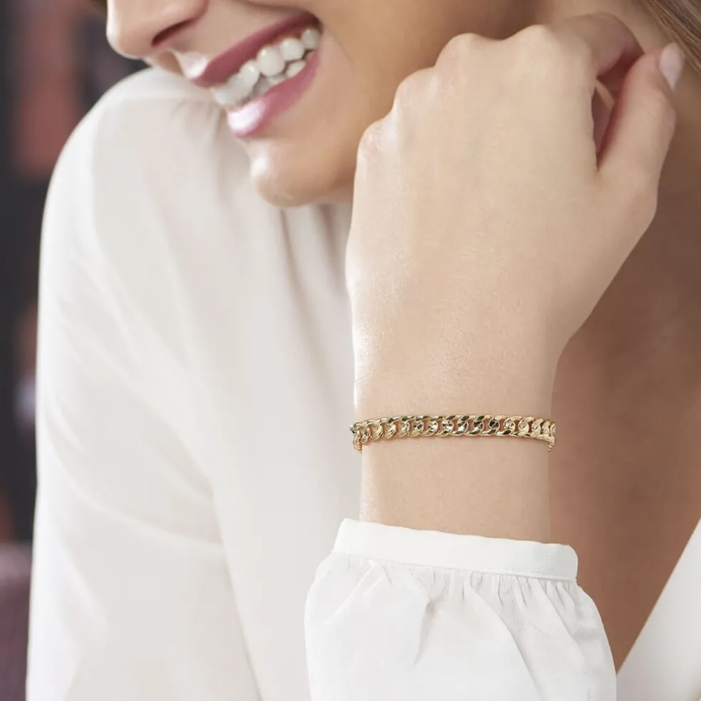 Bracelet Iris Or Jaune Maille Gourmette