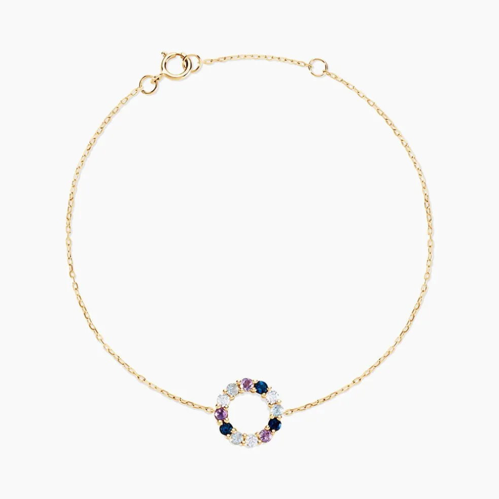 Bracelet Iris Or Jaune Topaze Améthyste