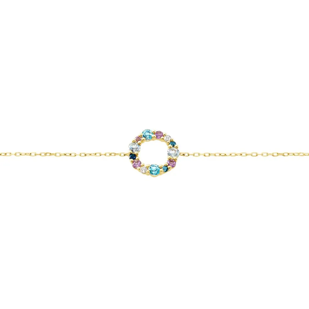 Bracelet Iris Or Jaune Topaze Améthyste