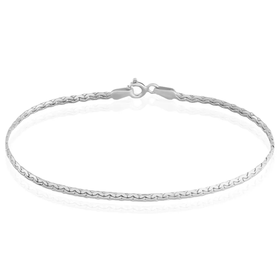 Bracelet Ivy Maille Haricot Or Blanc