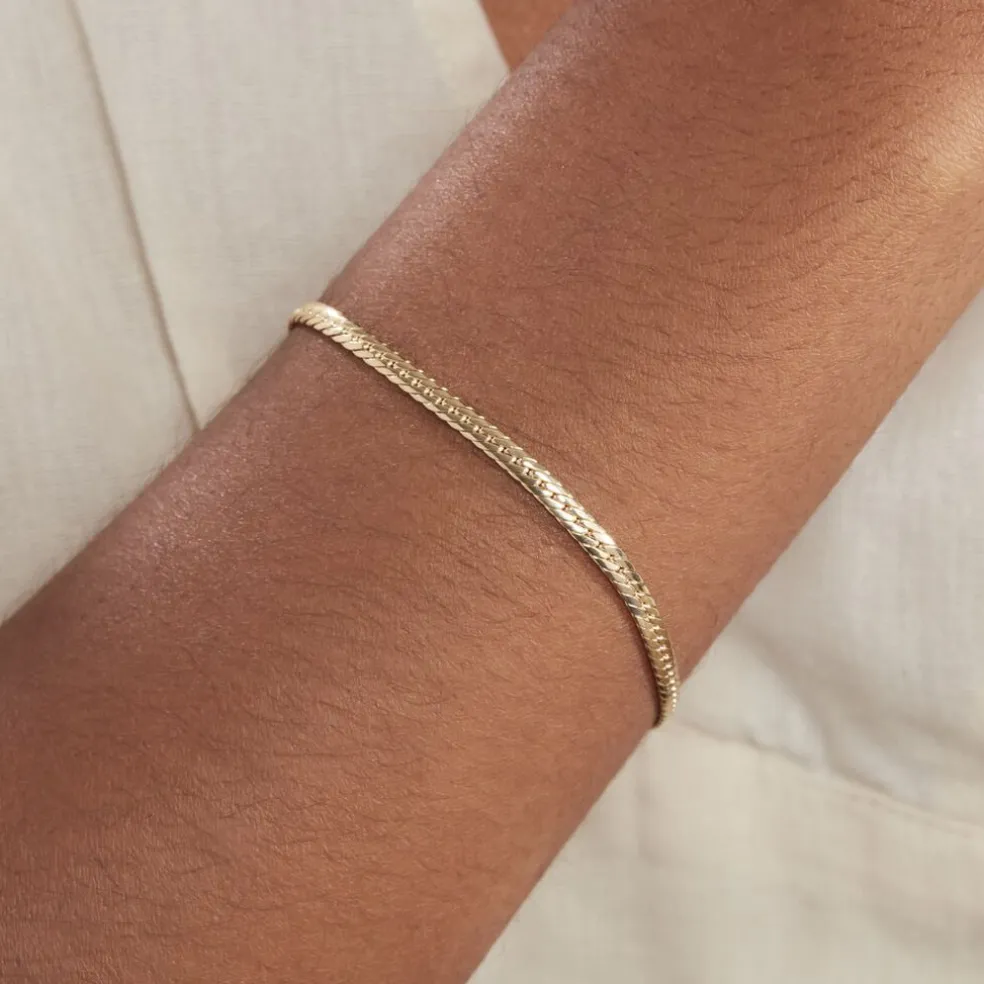 Bracelet Izel Maille Anglaise Or Jaune