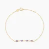 Bracelet Jardin Secret Or Jaune Améthyste Oxyde De Zirconium