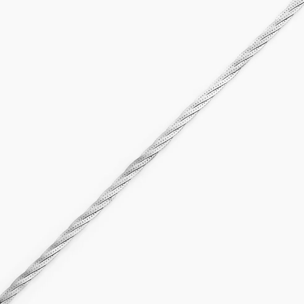 Bracelet Jasmin Tresse Or Blanc
