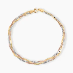 Bracelet Jasmin Tresse Or Tricolore