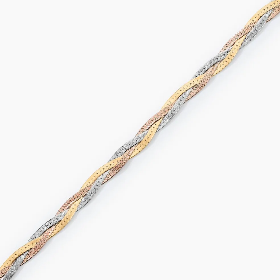 Bracelet Jasmin Tresse Or Tricolore