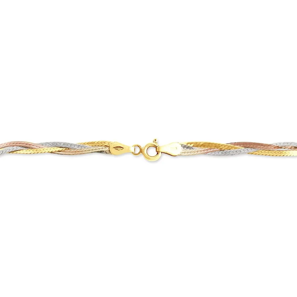 Bracelet Jasmin Tresse Or Tricolore