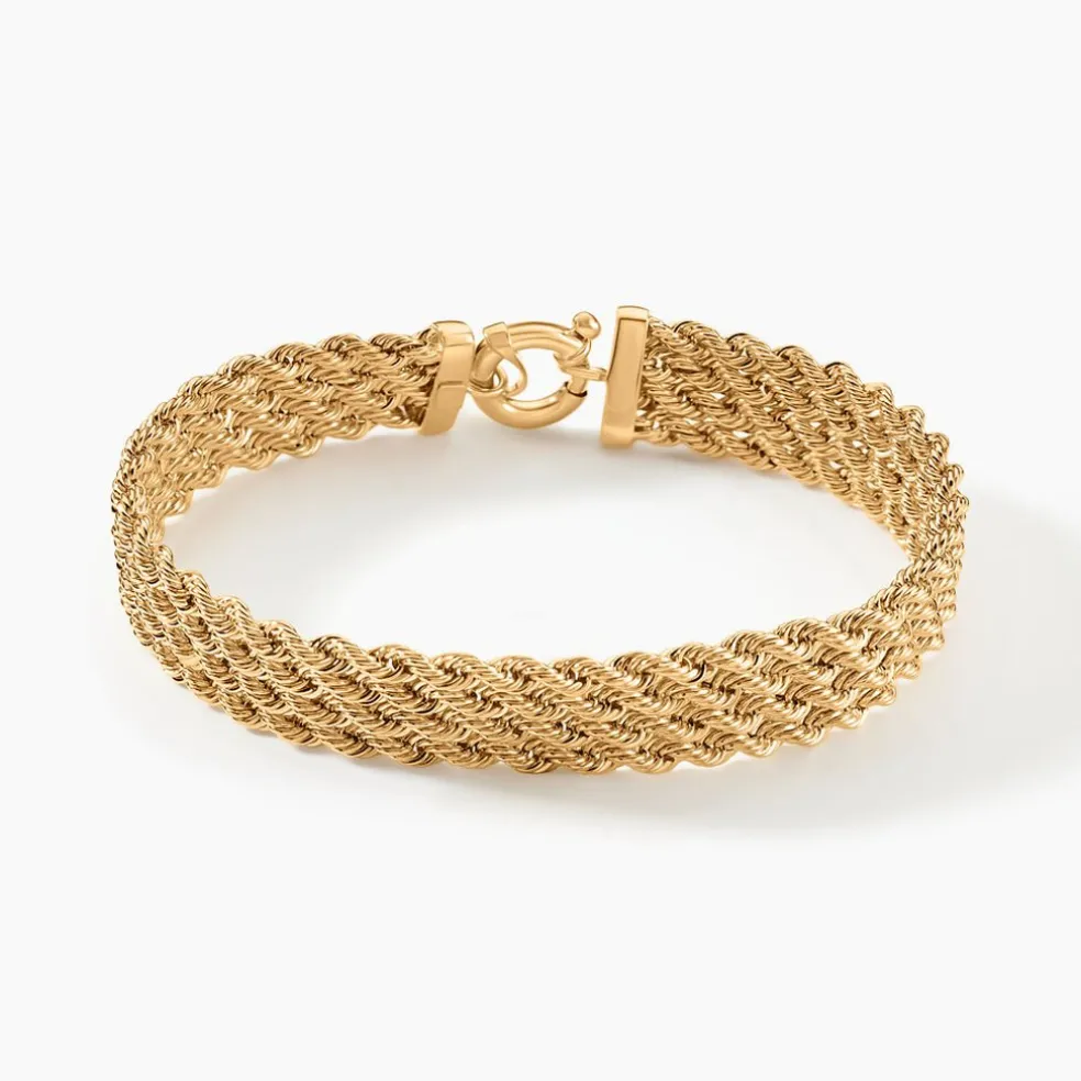 Bracelet Jerry Maille Corde 4 Rangs Or Jaune
