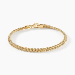 Bracelet Jerry Maille Corde 2 Rangs Or Jaune