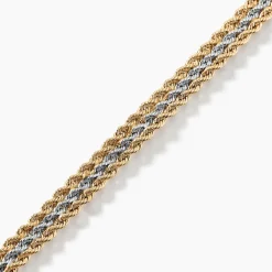 Bracelet Jerry Maille Corde 3 Rangs Or Bicolore