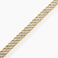 Bracelet Jerry Maille Corde 3 Rangs Or Bicolore