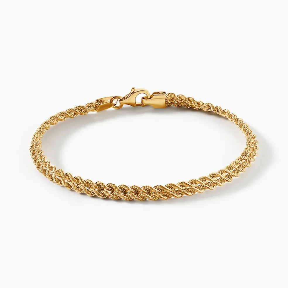 Bracelet Jerry Maille Corde 2 Rangs Or Jaune