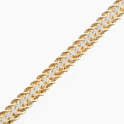 Bracelet Jerry Maille Corde 3 Rangs Or Bicolore Oxyde De Zirconium