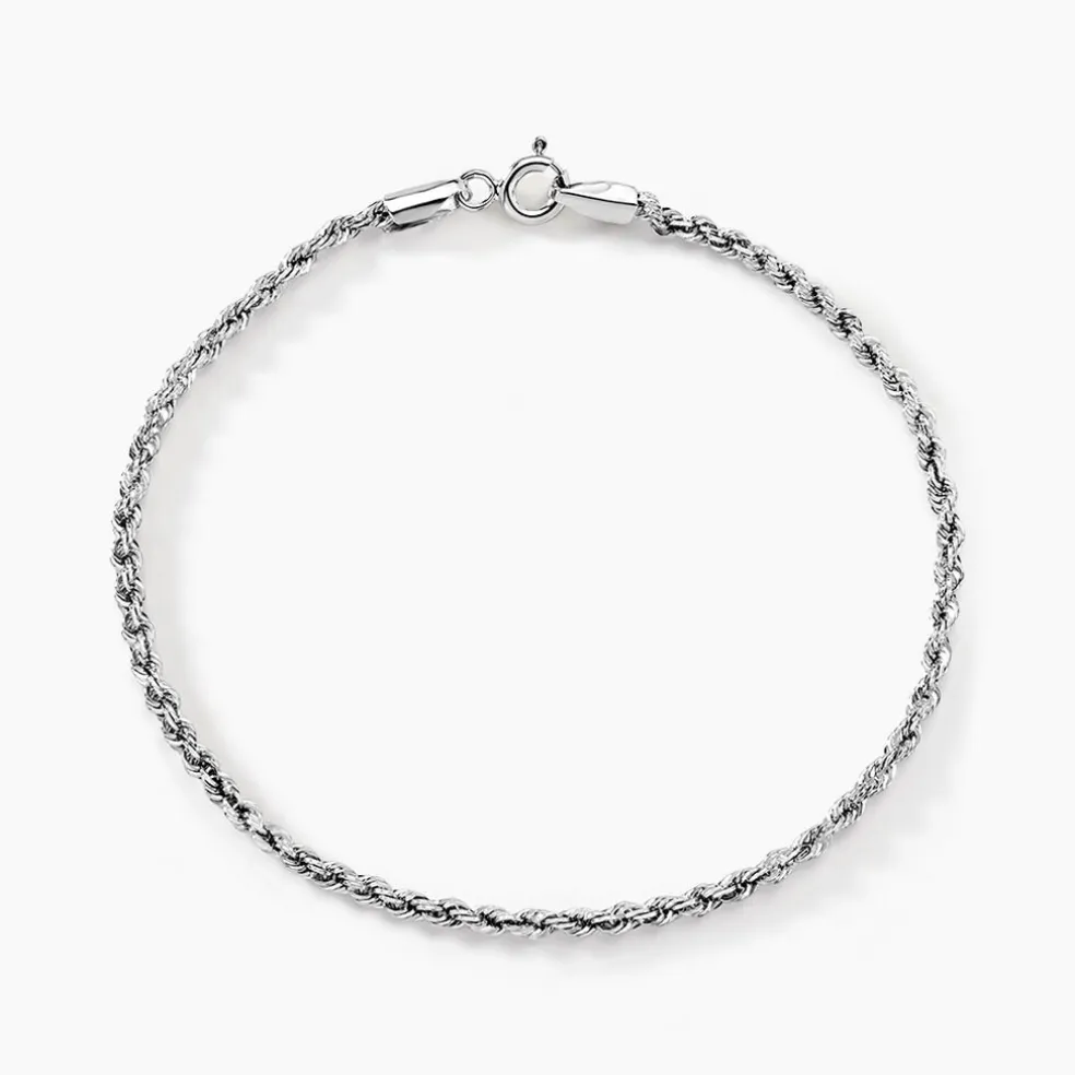 Bracelet Jerry Or Blanc Maille Corde