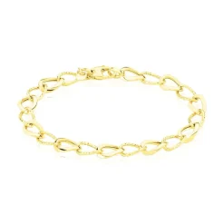 Bracelet Joice Maille Alternée Et Godronne Or Jaune