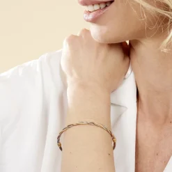 Bracelet Jonc Anaisaae Torsade Or Tricolore
