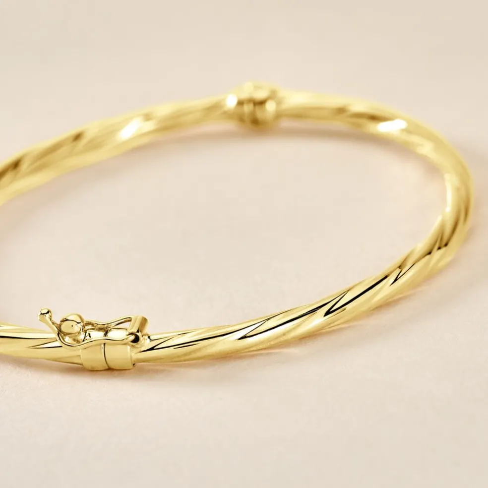 Bracelet Jonc Anaisaae Torsade Or Jaune
