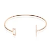 Bracelet Jonc Argent Rose Tea Oxyde De Zirconium