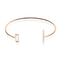Bracelet Jonc Argent Rose Tea Oxyde De Zirconium