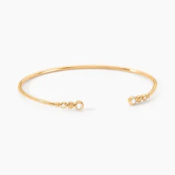 Bracelet Jonc Aura Plaque Or Jaune Oxyde De Zirconium